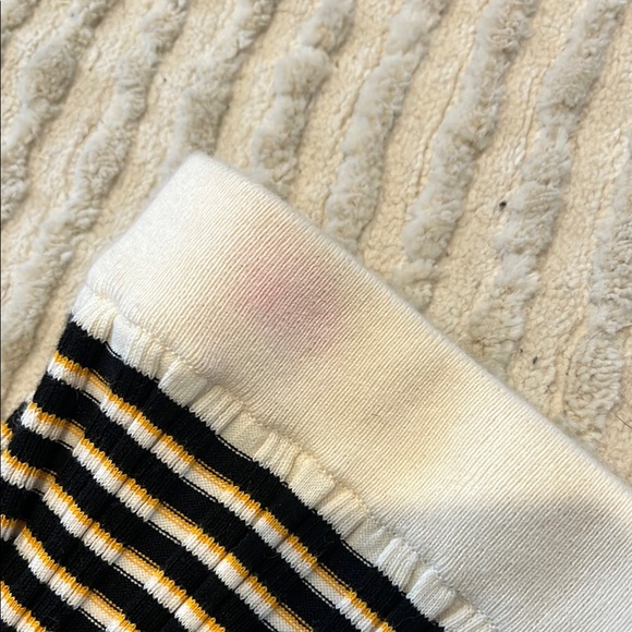 Theory Black, Orange, and White Striped Rib-Knit Skirt - Picture 4 of 6